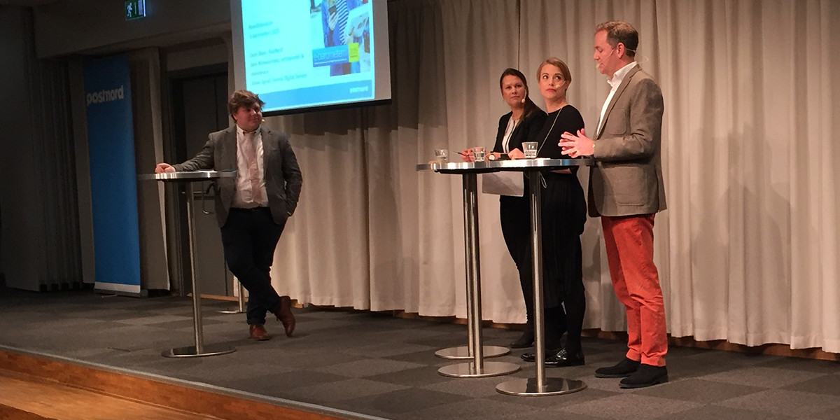 Anton Johansson, Carin Blom, Sara Wimmercranz and Jonas Ogvall on The E-barometer 2015 (photo: Magnus Nilsson)
