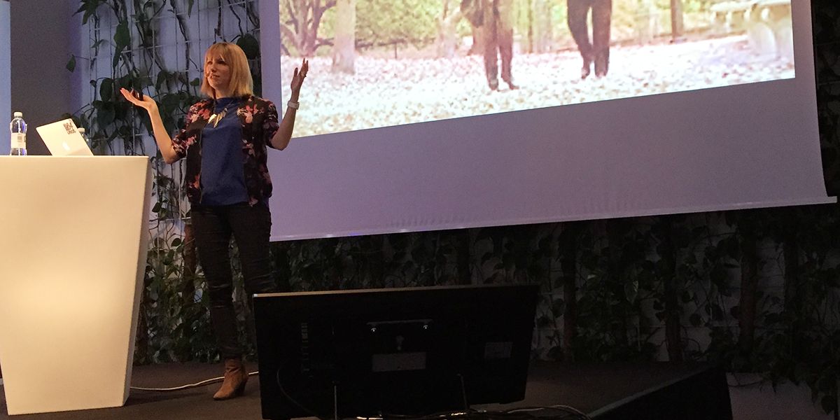 Angel Anderson of Nailsnaps #romcomux at Interaction 16 (photo: Magnus Nilsson)