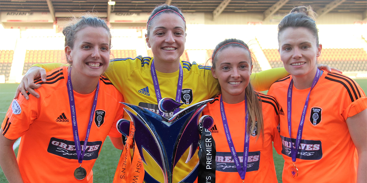 Hayley Lauder (far left) with team mates in Glasgow City