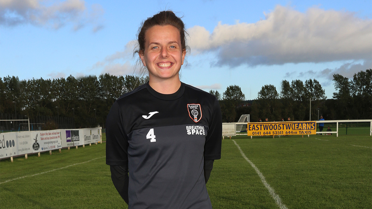Hayley Lauder of Glasgow City is sponsored by Portabla Media